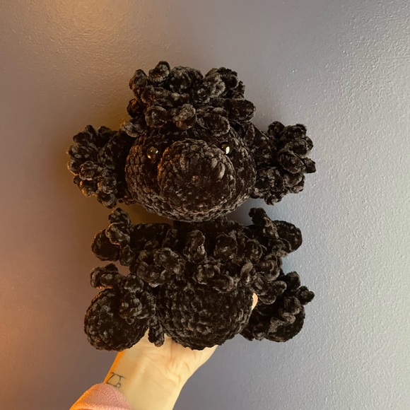 *Commission* Crochet Black Poodle Plushie - Picture 4 of 6